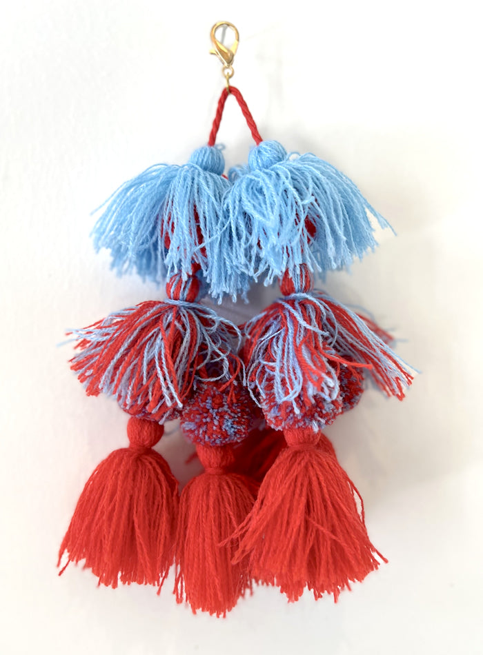 Tassel Light Blue / Red