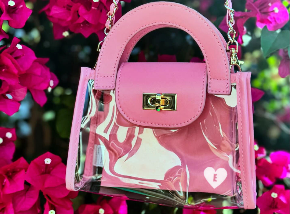 Pink Fashion Purse with personalized mini heart for valentines day.